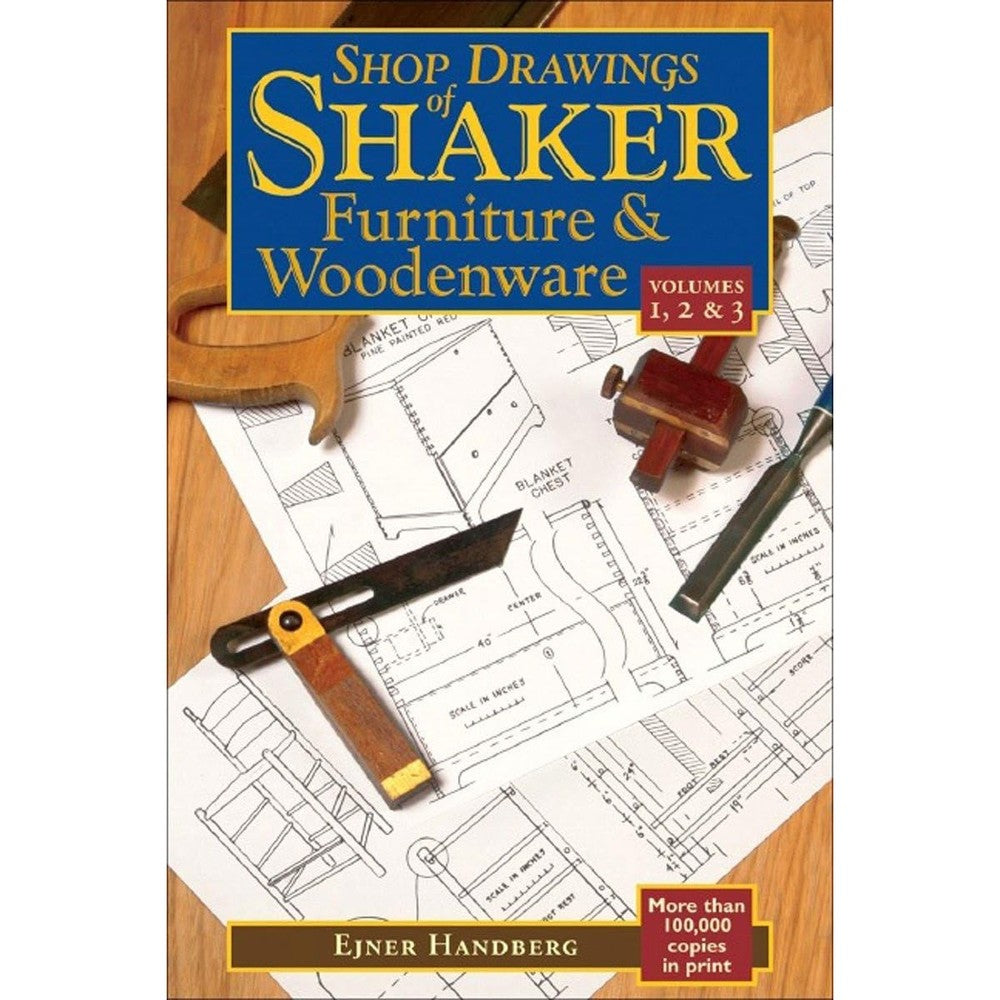 Shop Drawings of Shaker Furniture and Woodenware Volumes One Two and Three by Ejner Handberg Hardcover