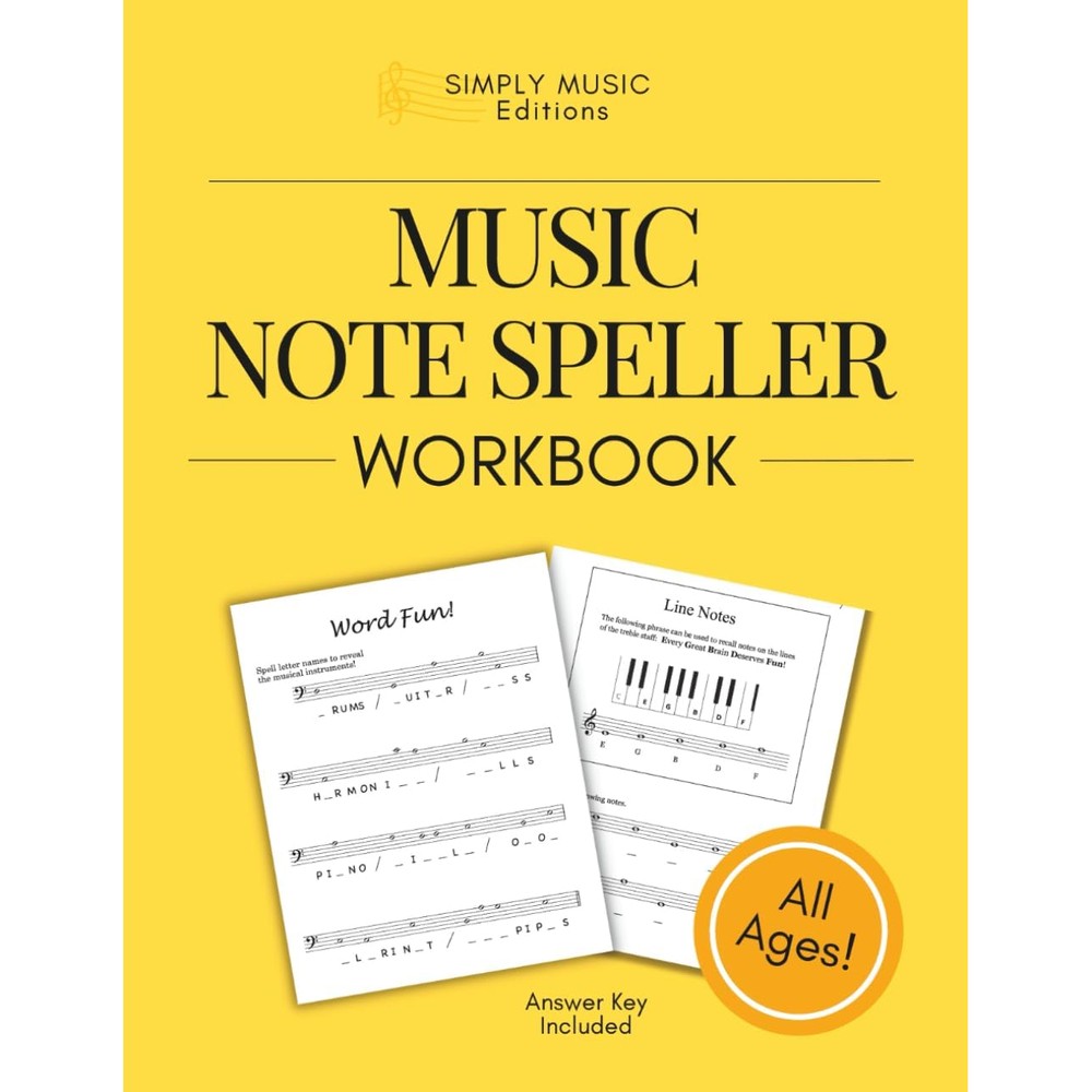 Music Note Speller | Introductory Workbook for Beginning Music Students of All Ages | Learn to Read Notes: Theory Fundamentals | Student & Teacher ... Worksheets (Music Theory Notespeller Series)
