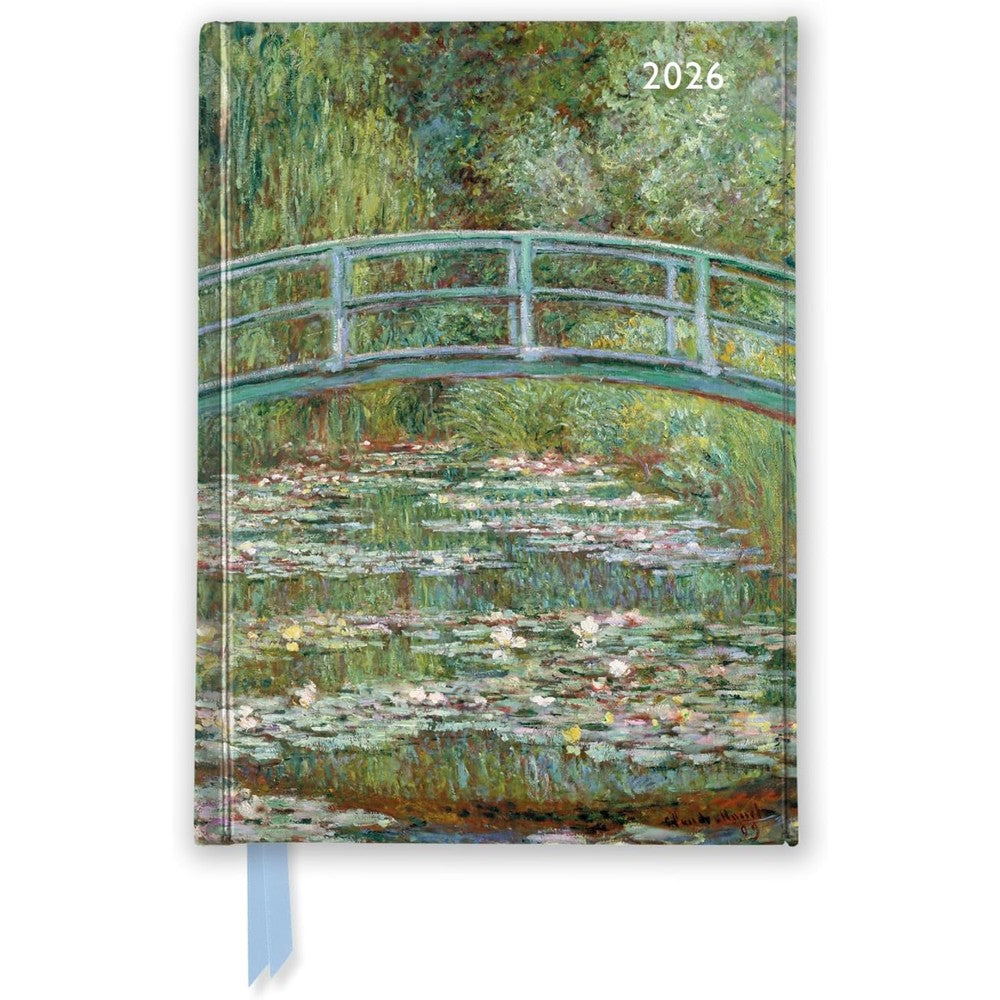 Claude Monet: Bridge over a Pond of Water Lilies 2026 Luxury Pocket Diary Planner - Week to View