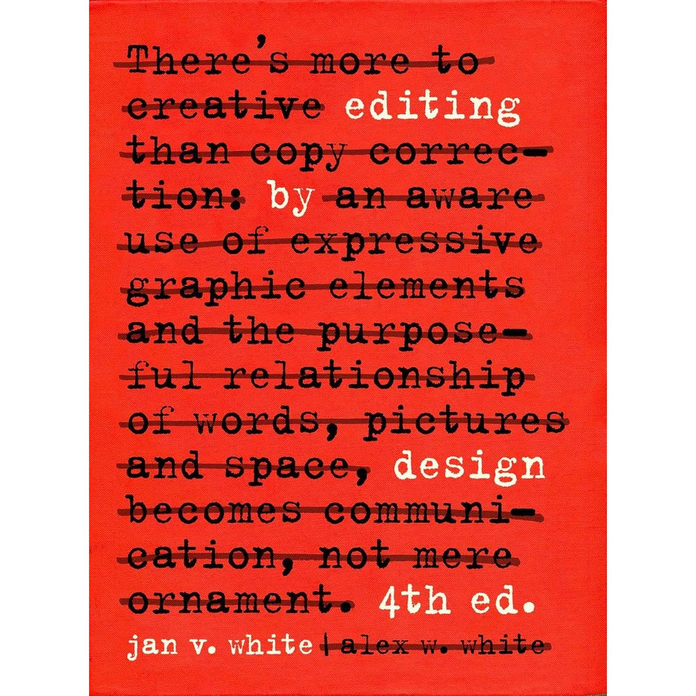 Jan and Alex White Editing by Design book cover front view for graphic designers