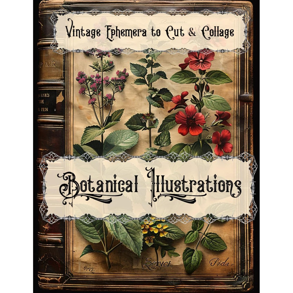 Vintage Finesse Botanical Illustrations Vintage Ephemera To Cut And Collage Paperback Book For Scrapbooking And Junk Journaling