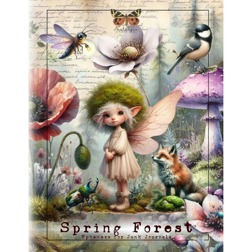 Nostalgia Craft Co Spring Forest Ephemera For Junk Journals Paperback Featuring One Hundred Sixty Plus Vintage Images Of Woodland Animals And Fairies