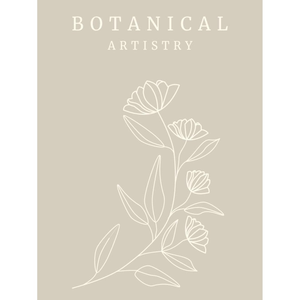 Decor Impressions Botanical Artistry Hardcover Floral Decorative Book And Journal For Interior Design In Modern Neutral Beige And Cream Tone