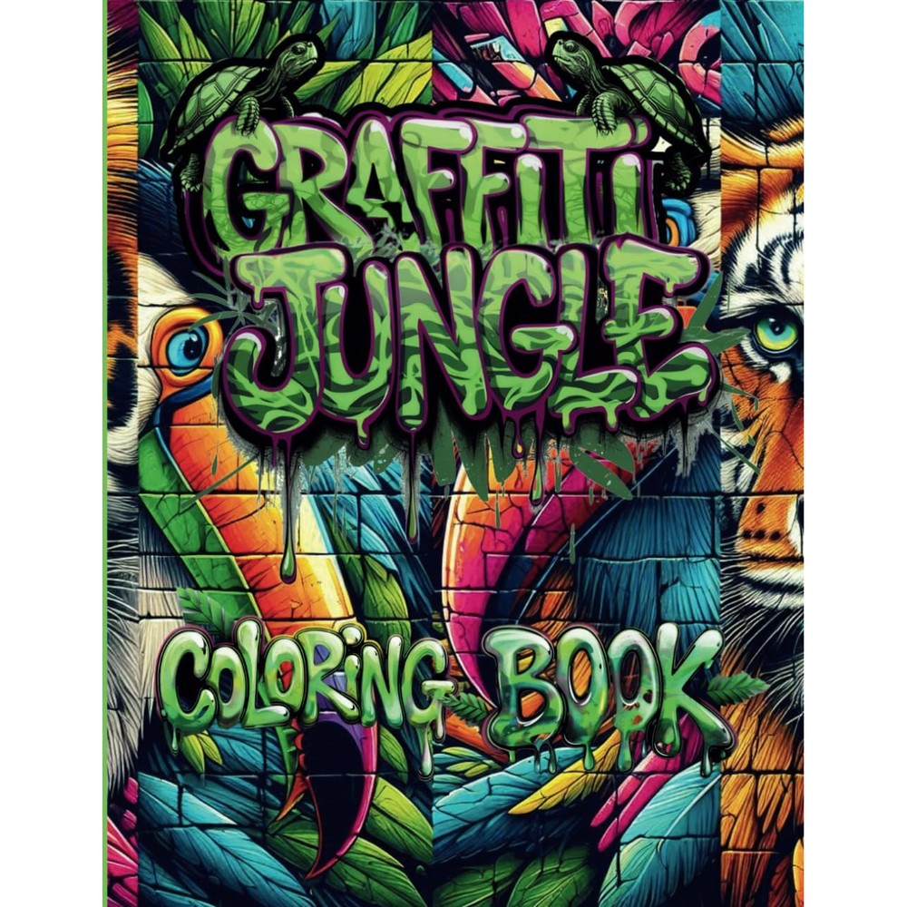 Ms Gertrude Orjih Graffiti Jungle Coloring Book 35 Simple Illustrations Of Wildlife Graffiti Style Paperback For Teens And Adults