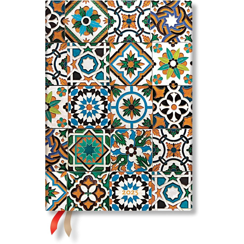 2025 Porto Midi Daily Hardcover 12-Month, 416pg, 80GSM, 2025 Planners by Paperblanks (Portuguese Tiles)