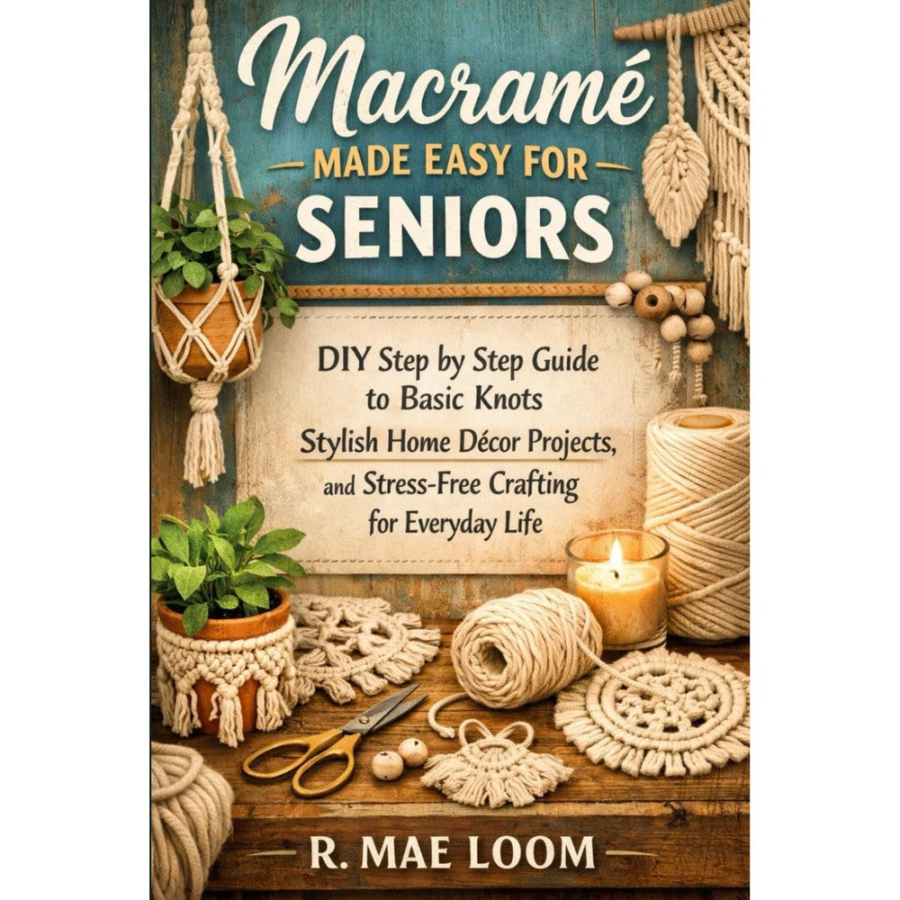 R.Mae Loom Macramé Made Easy For Seniors DIY Step By Step Guide To Basic Knots And Stylish Home Décor Projects Paperback