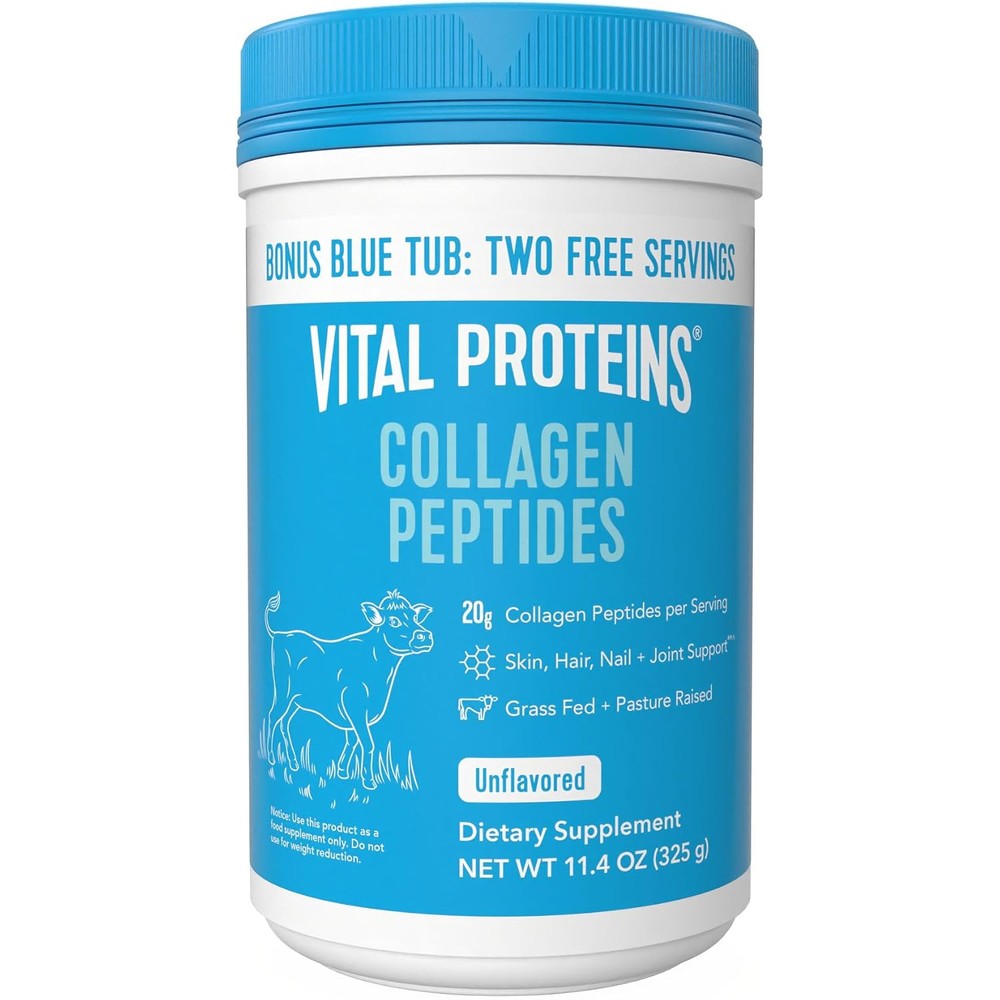Vital Proteins Collagen Peptides Powder Unflavored Hydrolyzed Bovine Collagen Supplement For Skin Hair Nails Joints 11.4 Ounce