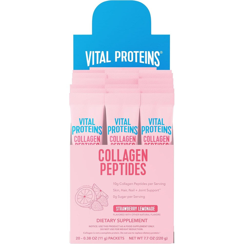 Vital Proteins Collagen Peptides Powder Strawberry Lemonade Flavor 20 Count Stick Packs