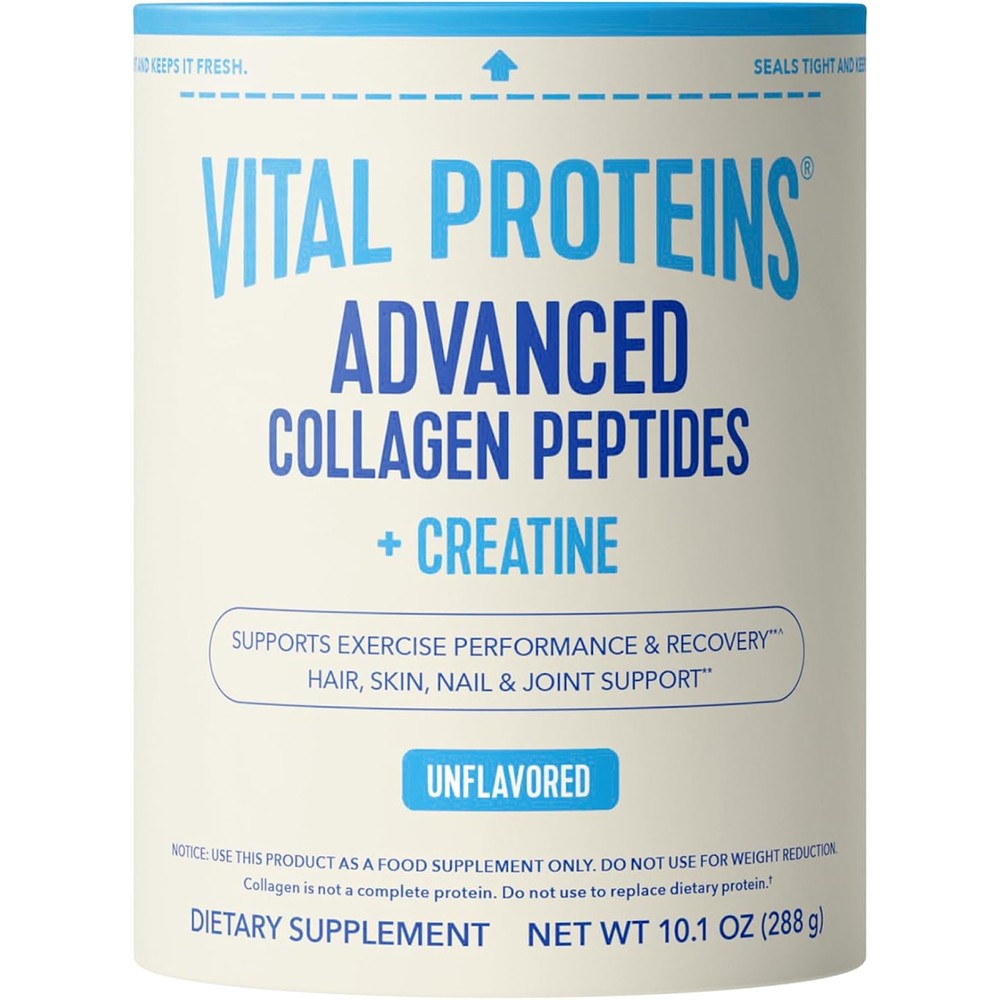 Vital Proteins Advanced Collagen Peptides Plus Creatine Unflavored Powder Supplement For Joint Muscle And Skin Health 10.1 Ounce