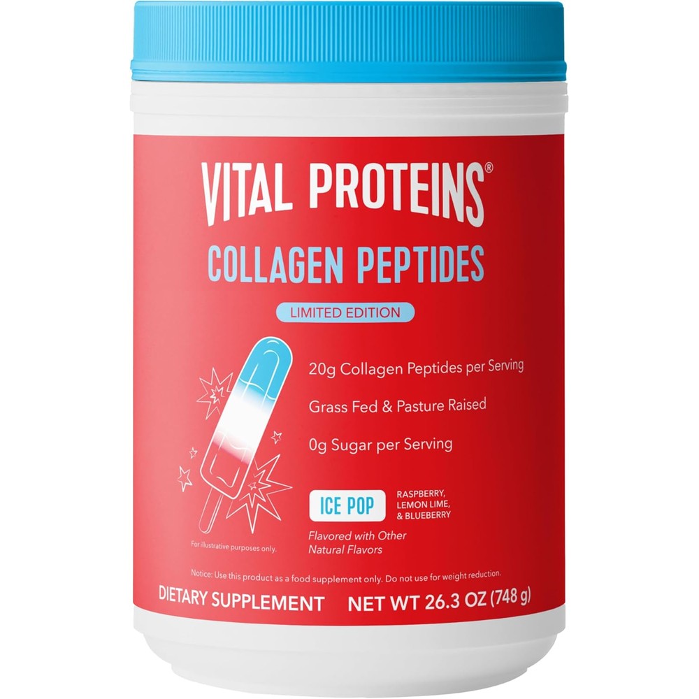 Vital Proteins Collagen Peptides Powder Ice Pop Flavored Dietary Supplement For Hair Skin Nails Bones And Joints 26.3 Ounce