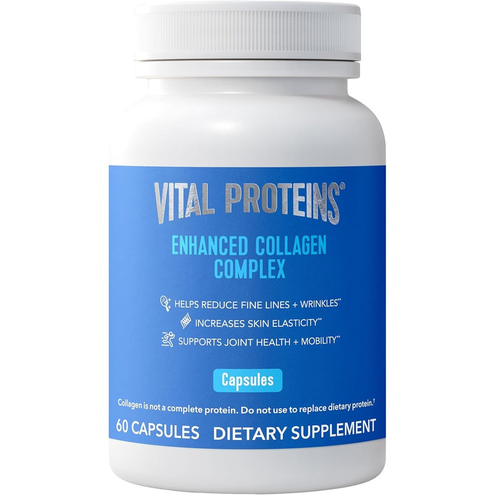 Vital Proteins Enhanced Collagen Complex 60 Capsules With BioCell Collagen For Skin Elasticity And Joint Health