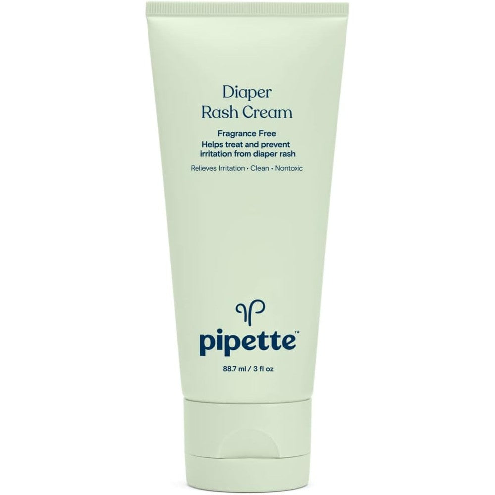 Pipette Diaper Rash Cream Non-Nano Zinc Oxide Fragrance-Free Daily Protective Balm 3 Fluid Ounce