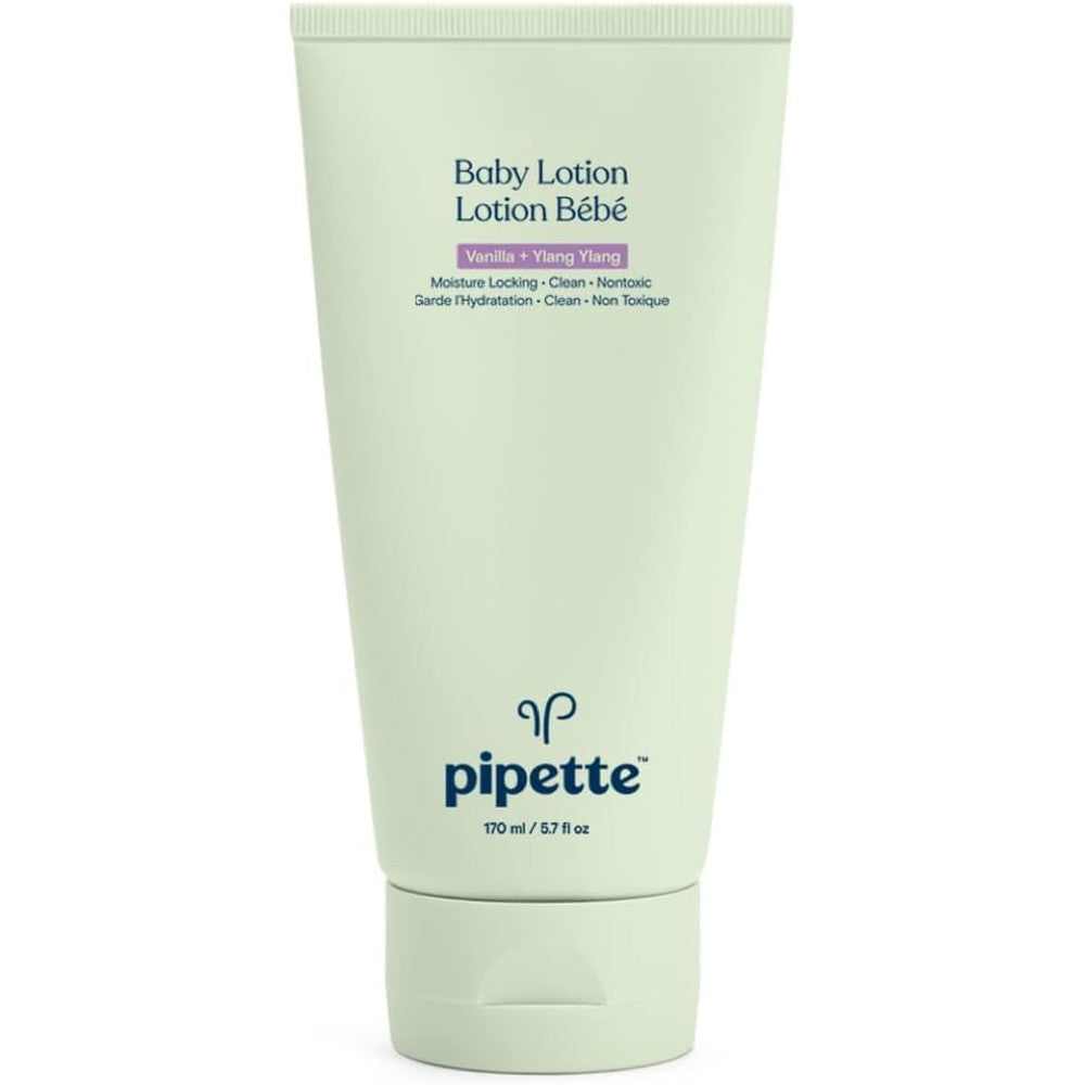 Pipette Baby Lotion Vanilla and Ylang Ylang Scent Hydration And Natural Moisture With Plant-Derived Squalane And Ceramides 5.7 Fluid Ounce