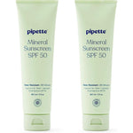 Pipette Fragrance Free Mineral Sunscreen SPF 50 Lotion, 3 Fluid Ounces, Pack of 2
