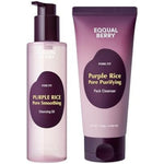 Eqqualberry Double Cleanser Duo For Facial Cleansing Purple Rice Pore Cleansing Oil And Pack Cleanser