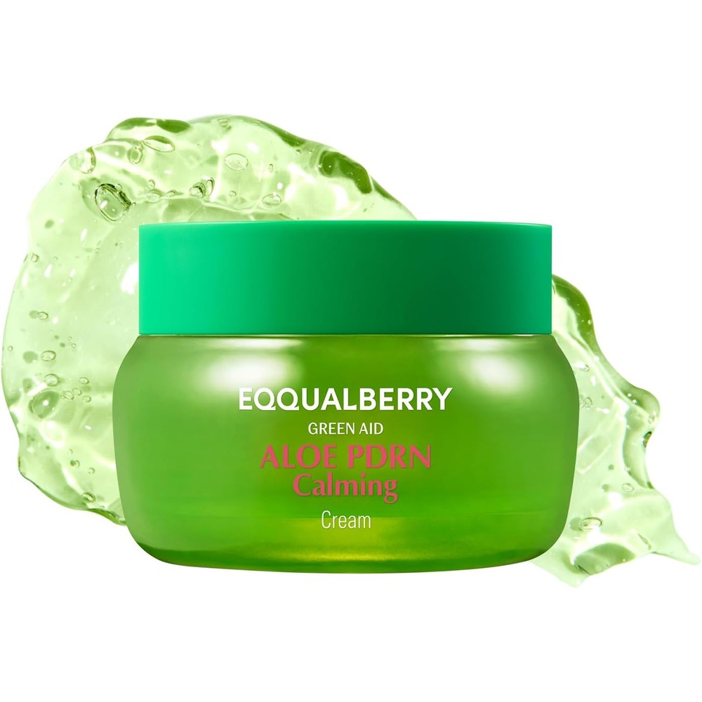 Eqqualberry Aloe PDRN Calming Cream With Aloe Vera Water And 5 Cica For Oily And Sensitive Skin 1.69 Fluid Ounce