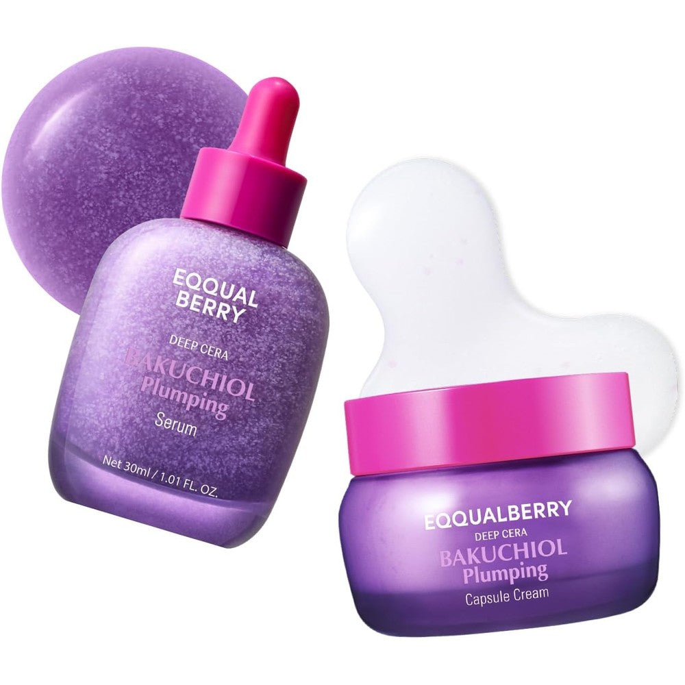 Eqqualberry Bakuchiol Serum And Capsule Cream Duo Set For Firming Smoothing And Hydrating Gentle Retinol Alternative 50 Milliliter