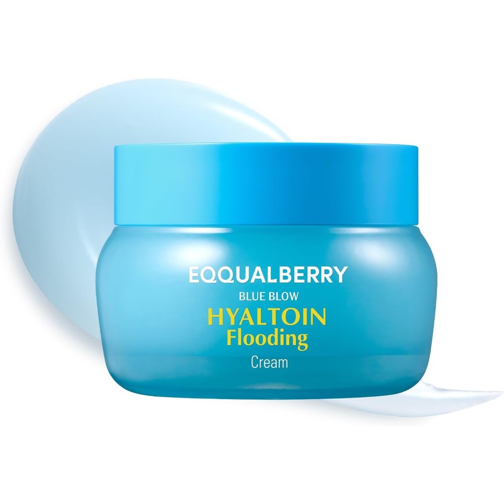Eqqualberry Hyaltoin Flooding Cream With 5 Percent Hyaluronic Acid And Ectoin 10 Percent Glacier Water Quick Cooling Gel Moisturizer 50 Milliliters