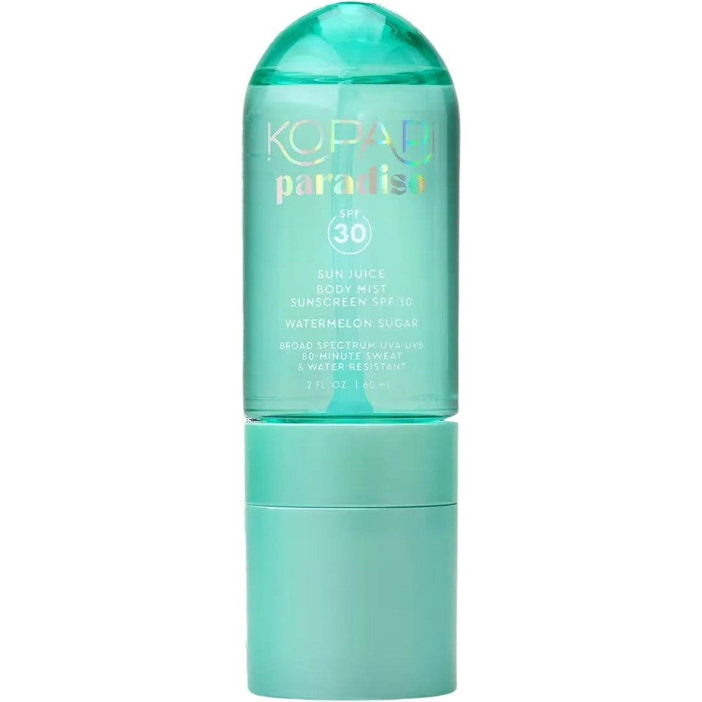 Kopari Paradiso Sun Juice Broad Spectrum SPF 30 Clear Body Mist Sunscreen Watermelon Sugar 2 Fluid Ounce