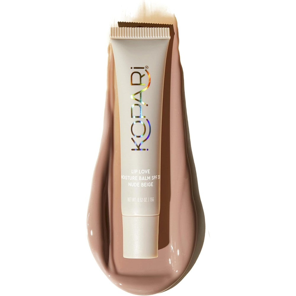 Kopari Lip Love Moisture Balm In Nude Beige SPF 30 Mineral Zinc Oxide Tinted Lip Sunscreen 0.35 Ounce