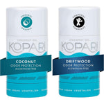 Kopari Aluminum Free Coconut Deodorant Plant Based Formula Original And Driftwood Charcoal 2 Pack 2.0 Ounce Each