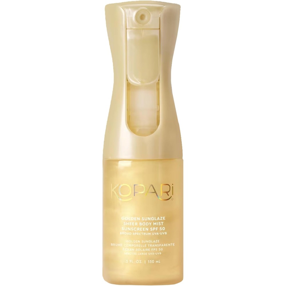 Kopari Golden Sunglaze Sheer Body Mist Sunscreen SPF 50 With Shimmering Body Oil And Hyaluronic Acid 5 Fluid Ounce