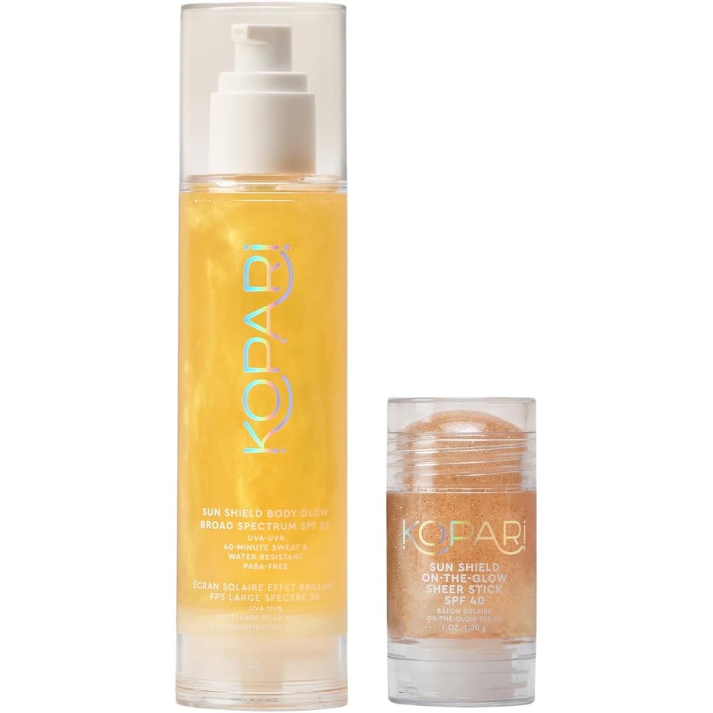 Kopari Sun Shield Bundled With On-The-Glow Sheer Stick Sunscreen SPF 40 And Body Glow Set