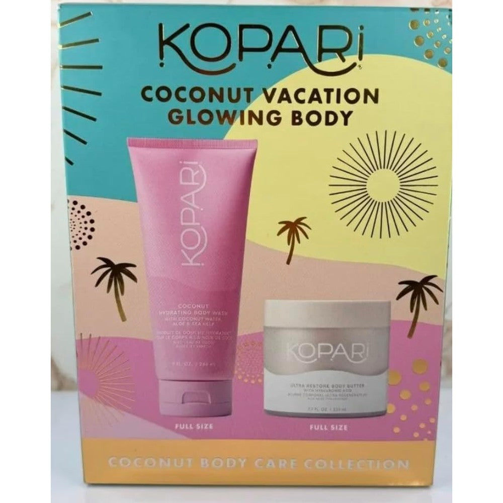 Kopari Coconut Vacation Glowing Body Gift Set With Hydrating Body Wash And Ultra Restore Body Butter