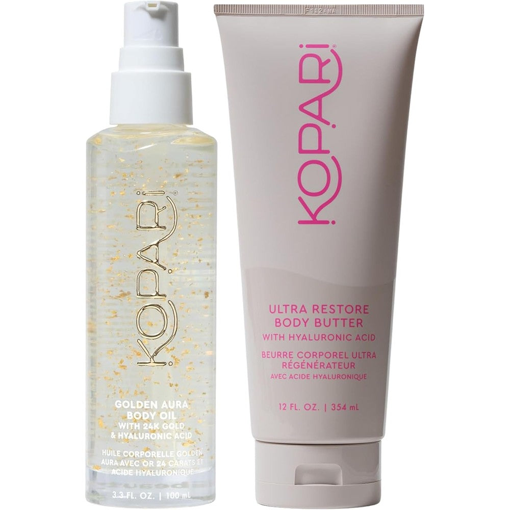 Kopari Jumbo Body Butter And Golden Aura Body Oil Bundle For Deep Hydration And Radiant Glow