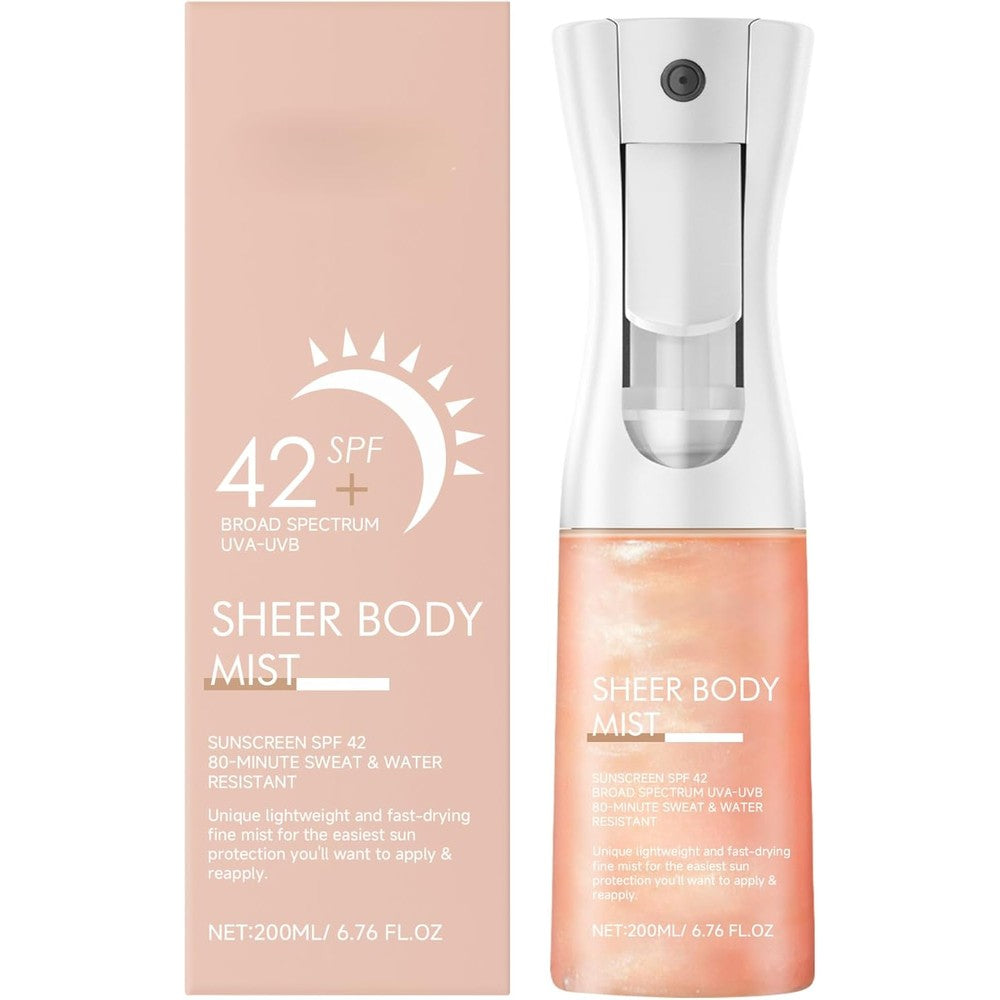 Kopari Sunglaze Sheer Body Mist Sunscreen SPF 42 Shimmering Body Spray With Coconut Oil And Hyaluronic Acid 200 Milliliters