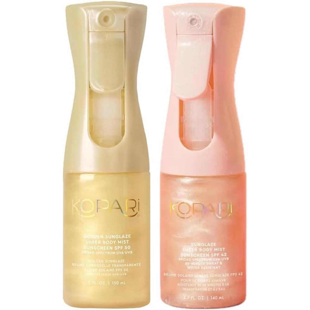 Kopari Golden Sunglaze Sheer Body Mist Sunscreen SPF 50 Hydrating Shimmering Body Spray 150 Milliliters