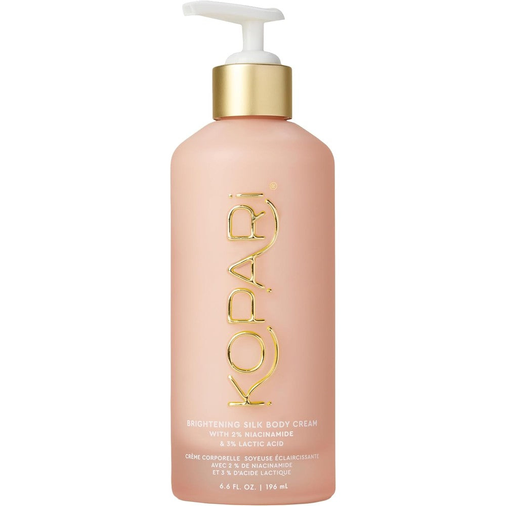 Kopari Brightening Silk Body Cream With 2 Percent Niacinamide, AHAs and Kakadu Plum - Hydrating Body Lotion, Juicy Pink Guava, 6.7 Fluid Ounce