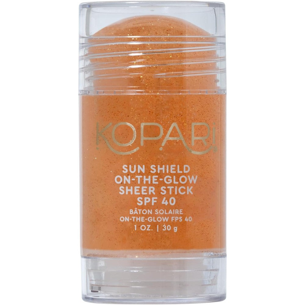 Kopari Sun Shield On-The-Glow Sheer Sunscreen Stick SPF 40 Sweat And Water Resistant Face And Body Sunscreen With Vitamin E 1 Ounce