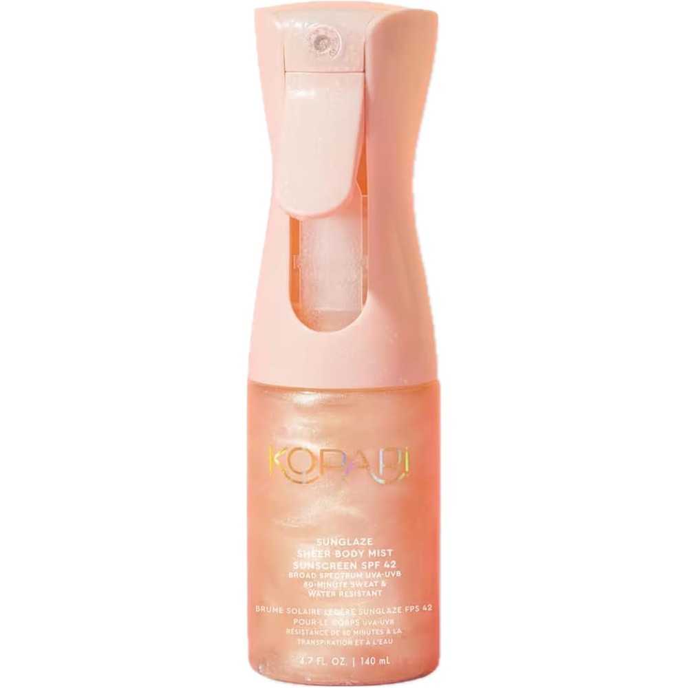 Kopari Rose Gold Sunglaze Sheer Body Mist Sunscreen SPF 42 Shimmering Body Oil Hydrating Mist 4.7 Fluid Ounce
