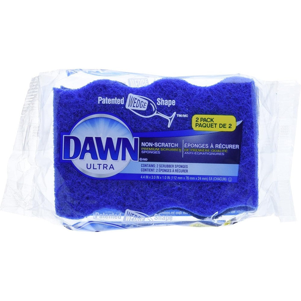 Dawn Non Scratch Scrubber Sponges Wedge Shape Kitchen Cleaning Sponges 2 Count