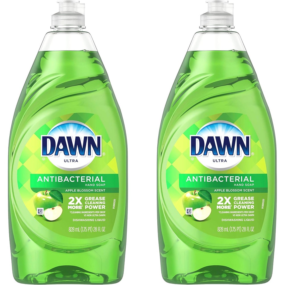 Dawn Ultra Antibacterial Hand Soap Apple Blossom Scent Dishwashing Liquid Two 28 Fluid Ounce Bottles
