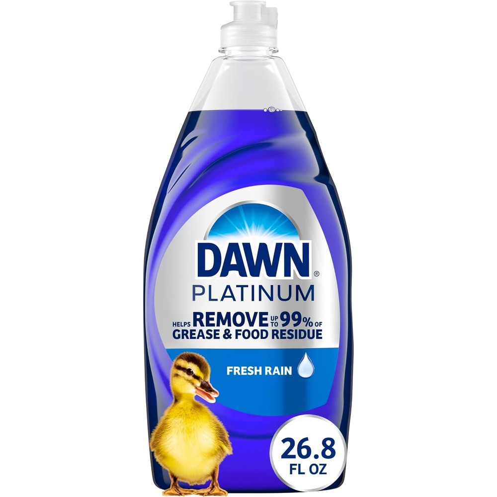 Dawn Platinum Liquid Dish Soap Grease Removal Fresh Rain Scent 26.8 Fluid Ounce Bottle