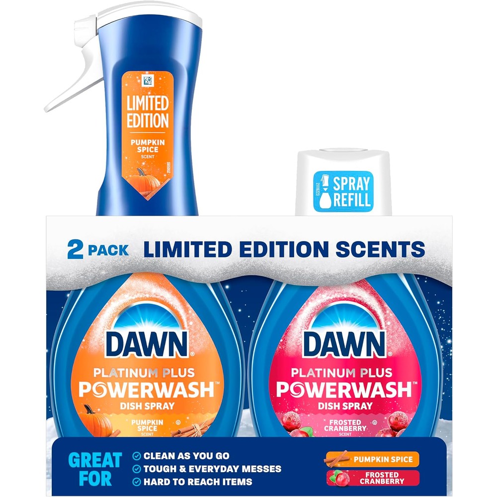 Dawn Powerwash Spray Dish Soap Pumpkin Spice And Frosted Cranberry 1 Starter Kit And 1 Refill 2 Pack 16 Fluid Ounce