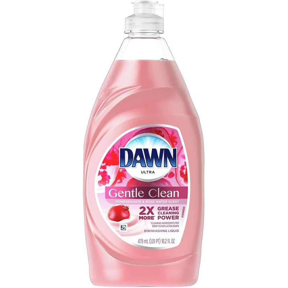 Dawn Ultra Gentle Clean 2x Grease Cleaning Power Dishwashing Liquid Pomegranate Rosewater Scent 16.2 Fluid Ounce