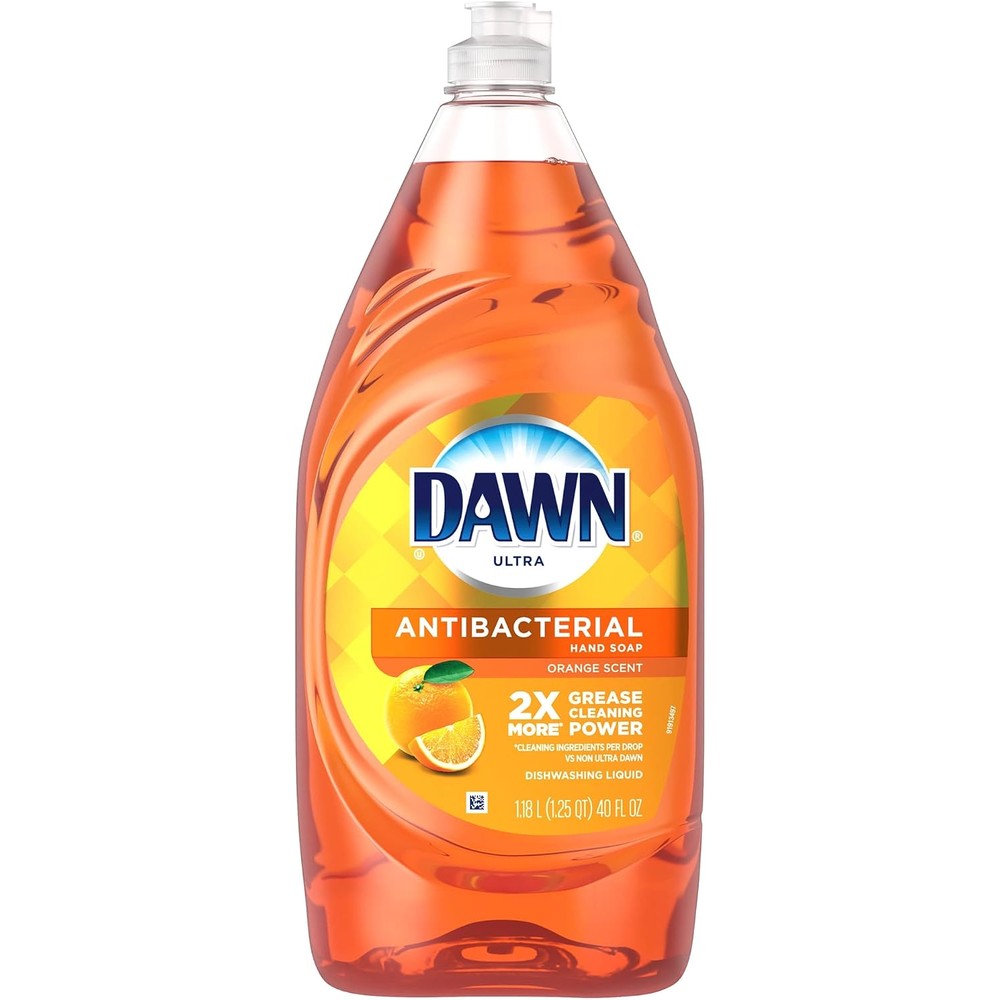Dawn Ultra Antibacterial Hand Soap And Dishwashing Liquid Dish Soap Orange Scent 40 Fluid Ounce Bottle