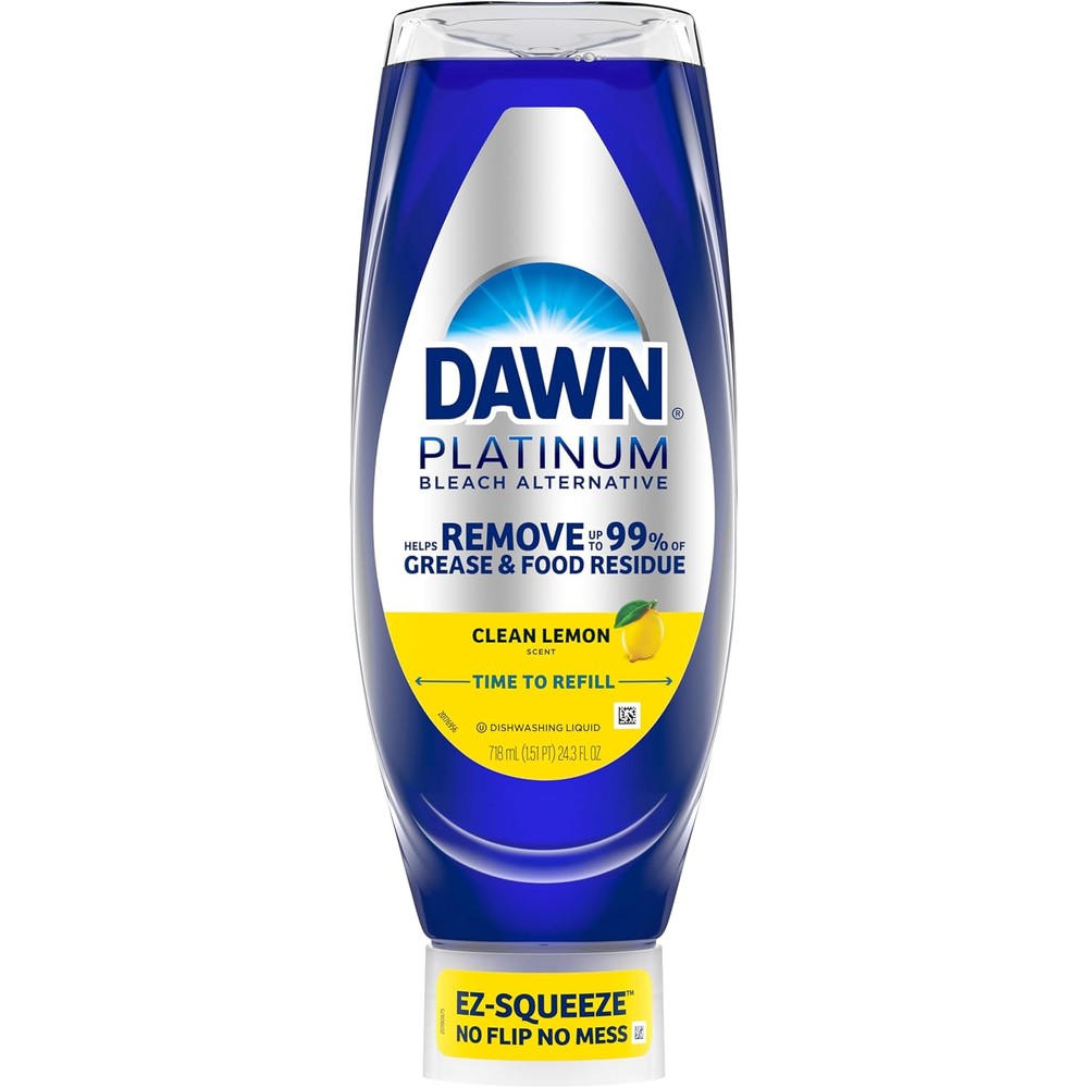 Dawn Platinum Bleach Alternative EZ-Squeeze Liquid Dish Soap Clean Lemon 24.3 Fluid Ounce
