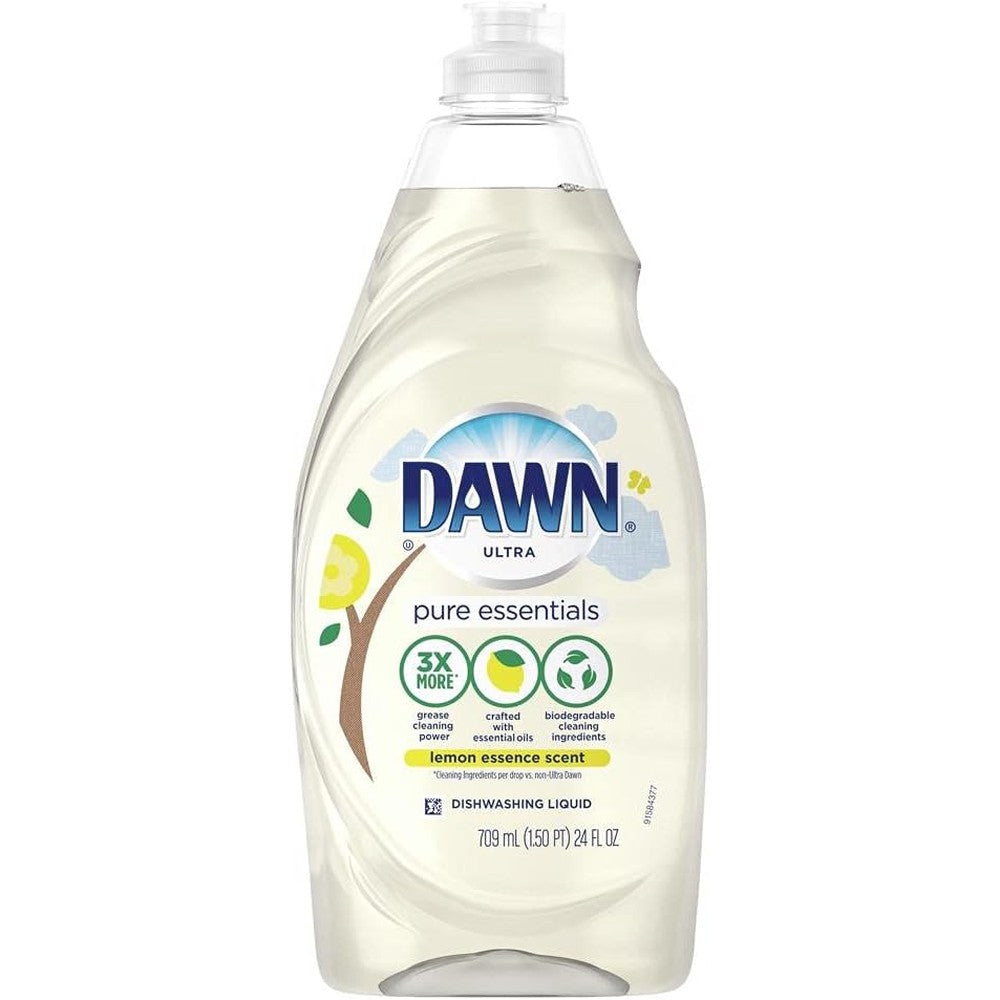 Dawn Antibacterial Hand Soap And Dishwashing Liquid Dual Action Grease Cleaner Lemon Essence 24 Fluid Ounce