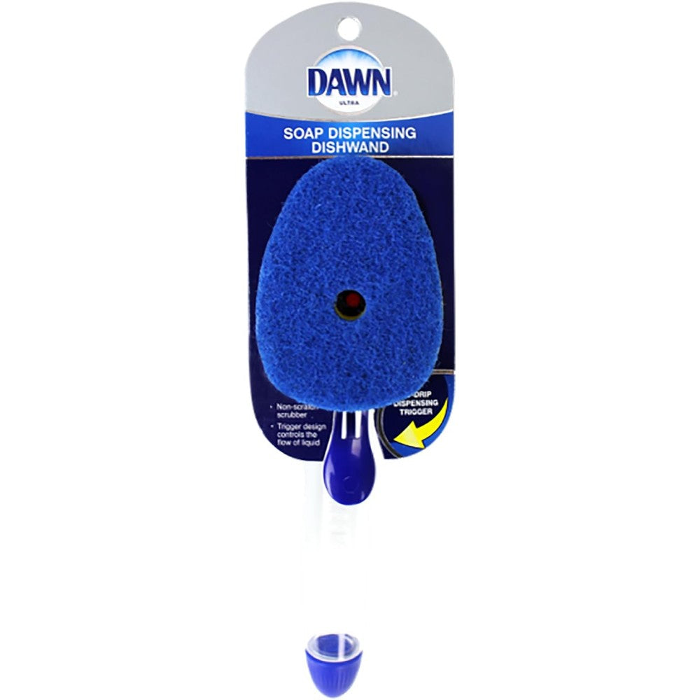 Dawn No Drip Fillable Dishwand Non Scratch Clear Soap Dispensing Kitchen Scrubber Brush
