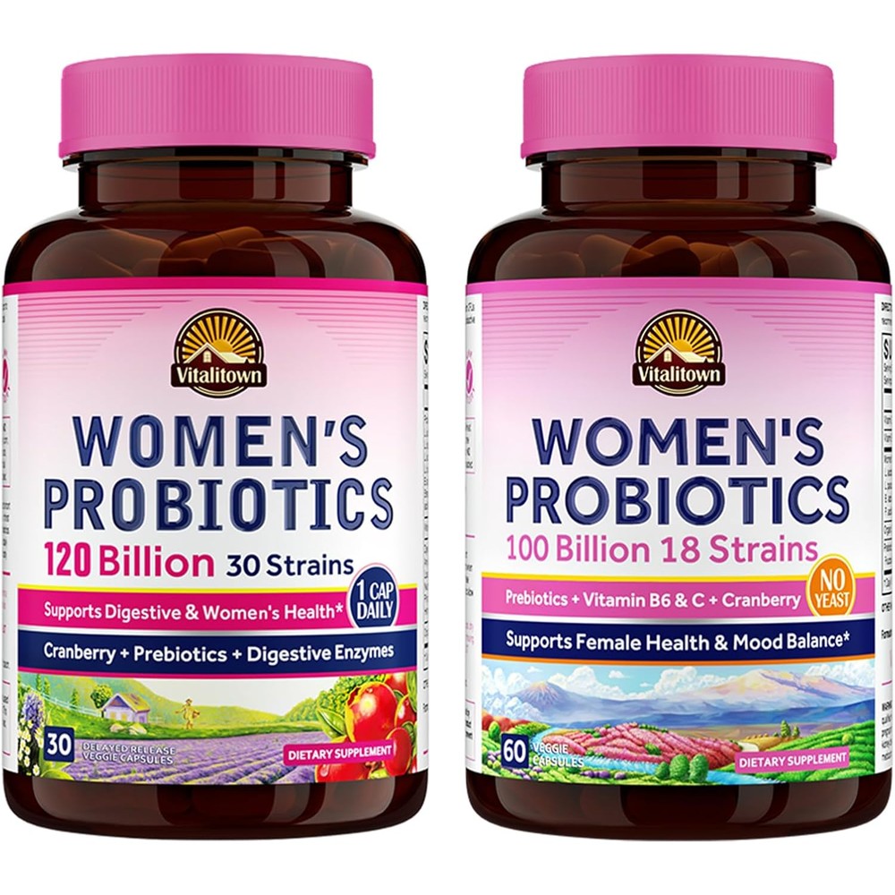 Vitalitown Probiotic Bundle Women Probiotics 120 Billion And 100 Billion Capsules Pack Of 2