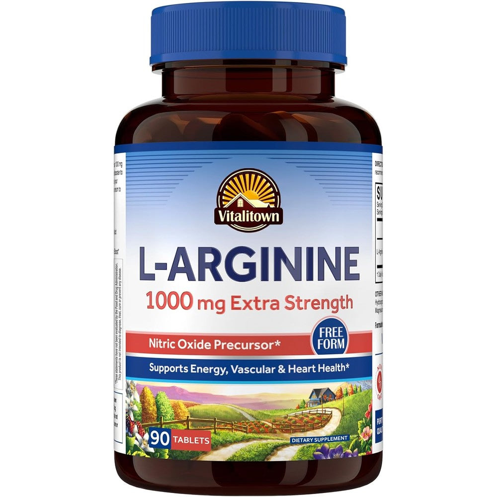 Vitalitown L-Arginine For Men And Women 1000 Milligrams Nitric Oxide Booster Supplements 90 Tablets