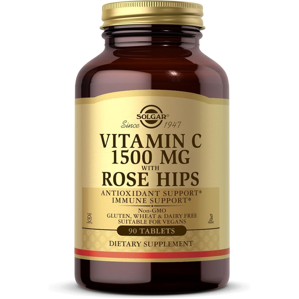 Solgar Vitamin C 1500mg with Rose Hips 90 Tablets High Potency Immune Support And Antioxidant Protection Dietary Supplement