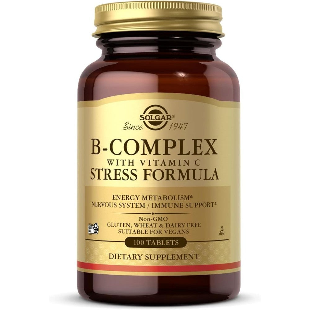 Solgar B-Complex With Vitamin C Stress Formula Tablets - 100 Count