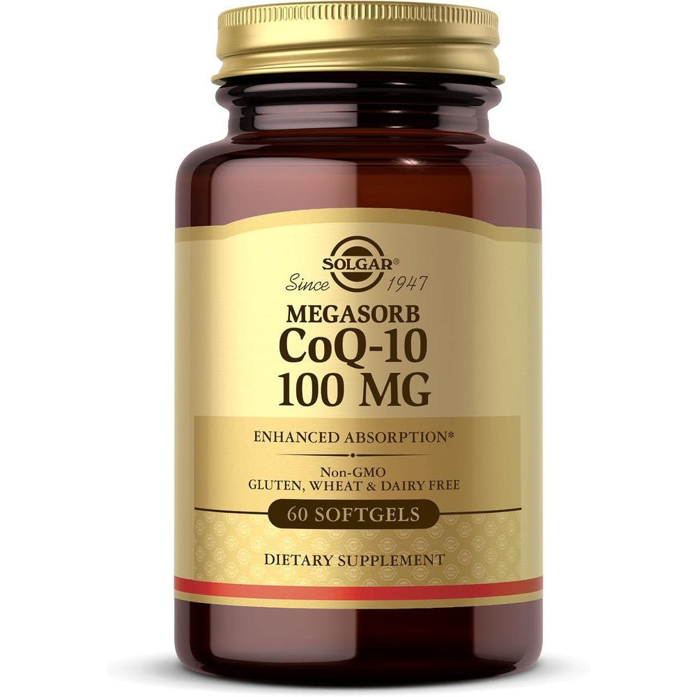 Solgar Megasorb CoQ-10 100 mg 60 Softgels - Advanced Heart Health and Cellular Energy Dietary Supplement
