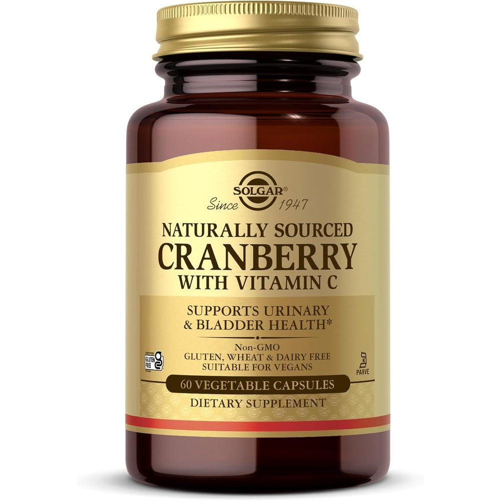 Solgar Natural Cranberry Extract With Vitamin C Vegetable Capsules 60 Count