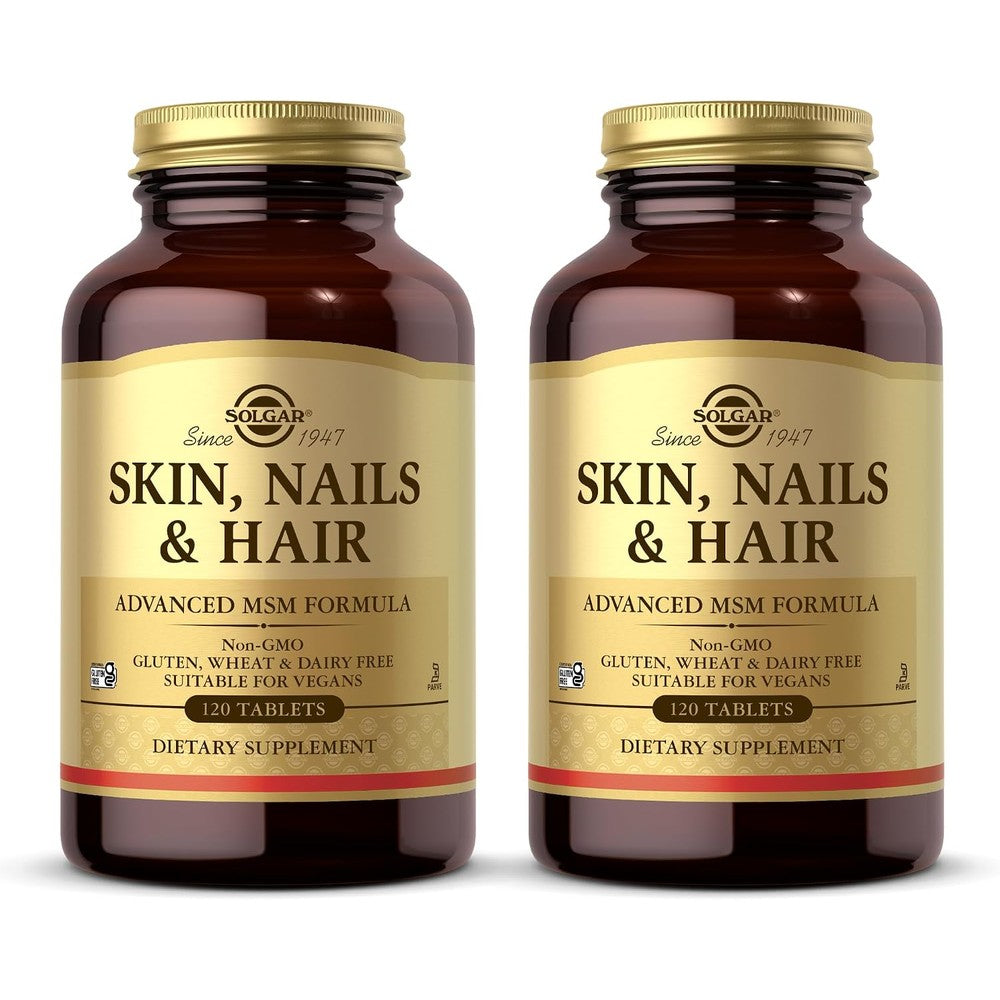 Solgar Skin, Nails And Hair Advanced MSM Formula 120 Tablets Pack Of 2 Total 240 Tablets